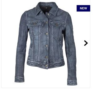 Blue Mauritius Jessie Leather Jacket